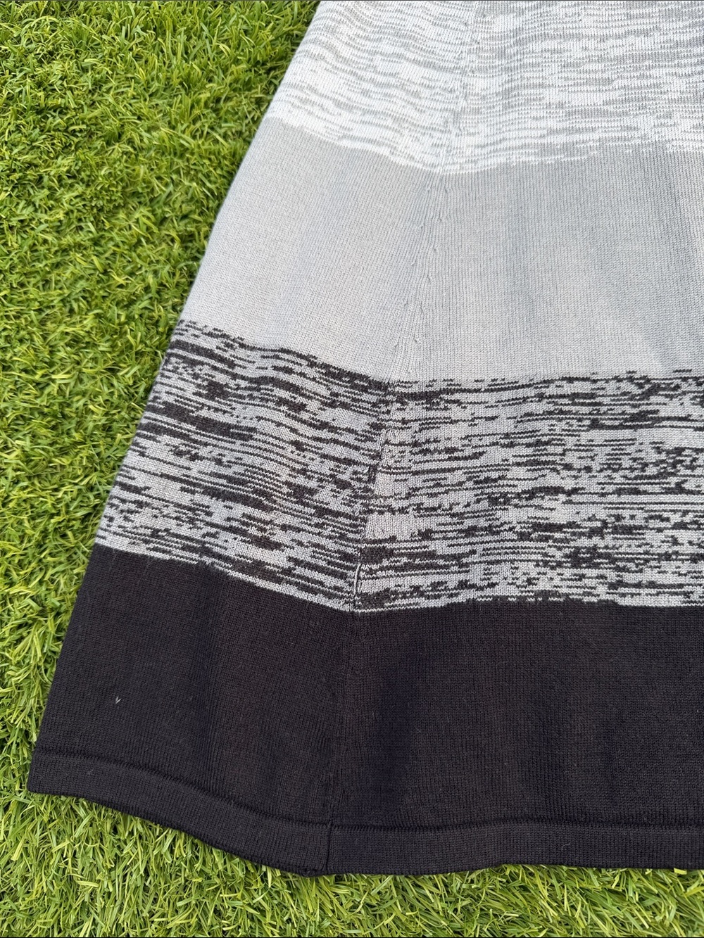 Philosophy Striped Ombre Midi Dress in White, Gray & Black - Picture 7 of 11